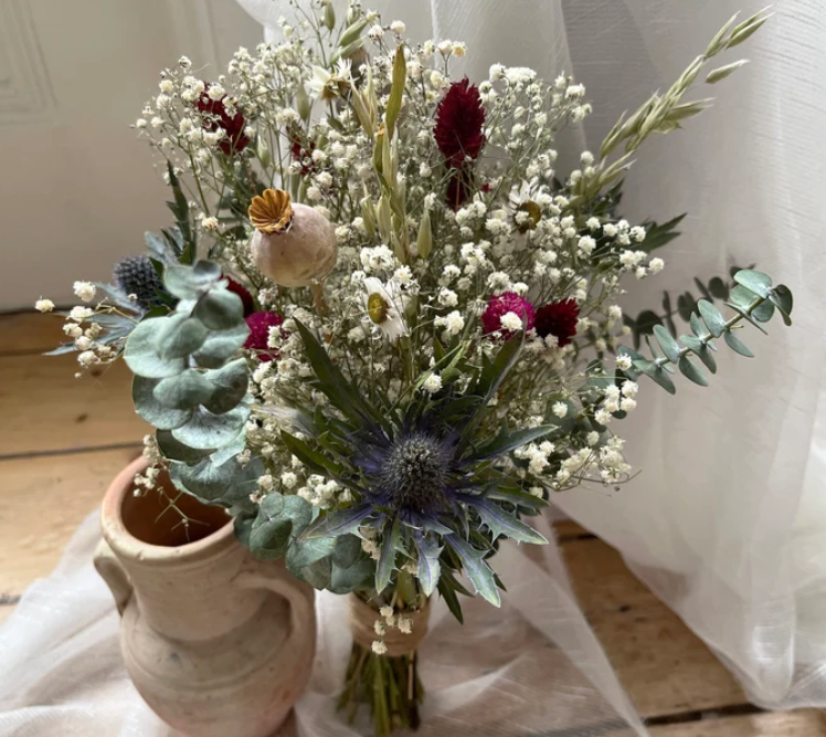 Rustic Dried Flower Bridal Bouquet Set