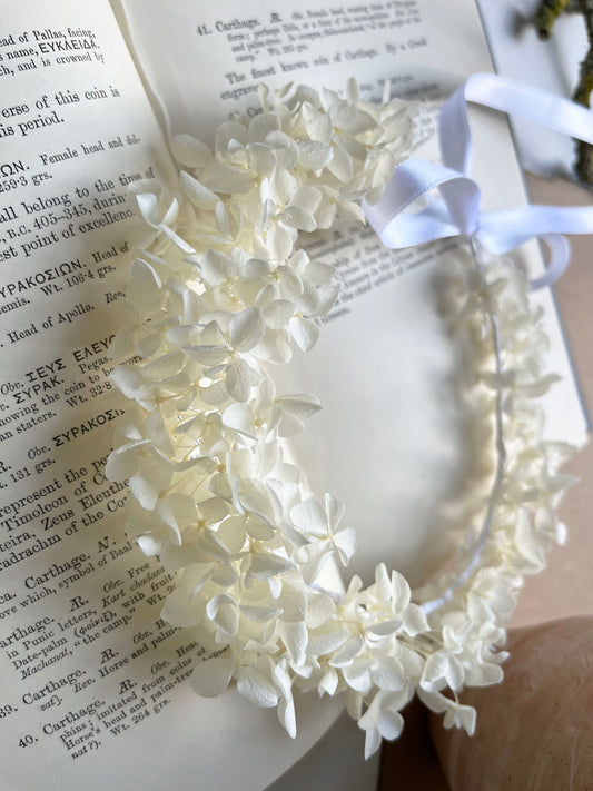 Everlasting White Flower Crown