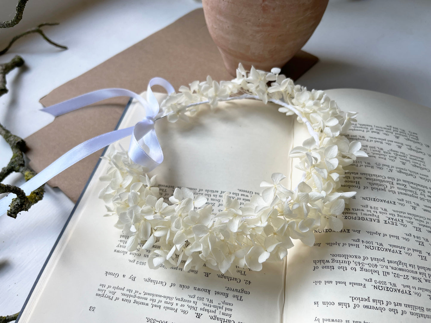 Everlasting White Flower Crown