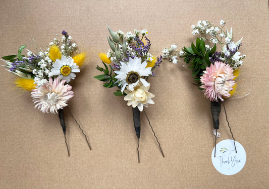 Dried Flower Hair Pieces For Wedding Baptism Birthday Party
