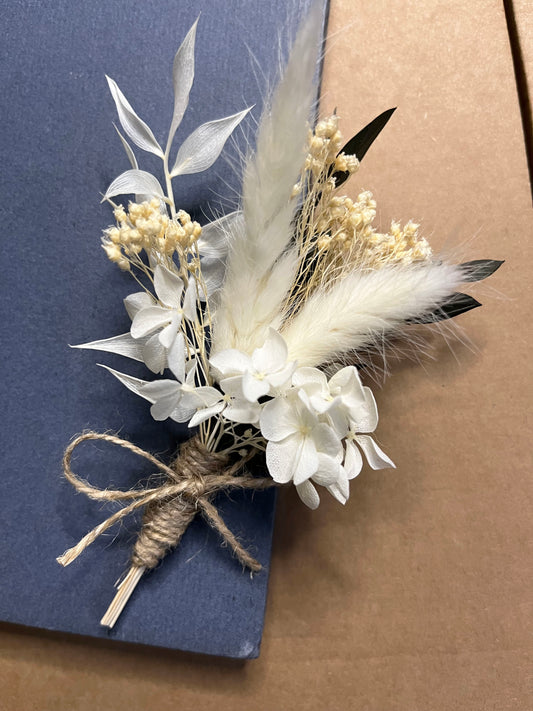 Dried Flower Buttonhole For Wedding Baptism Birthday Party