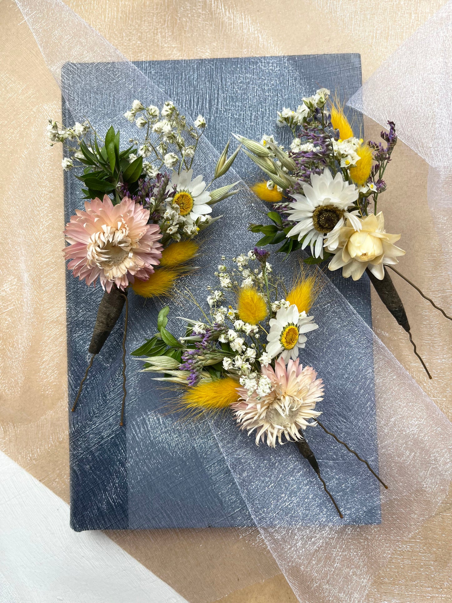 Dried Flower Hair Pieces For Wedding Baptism Birthday Party