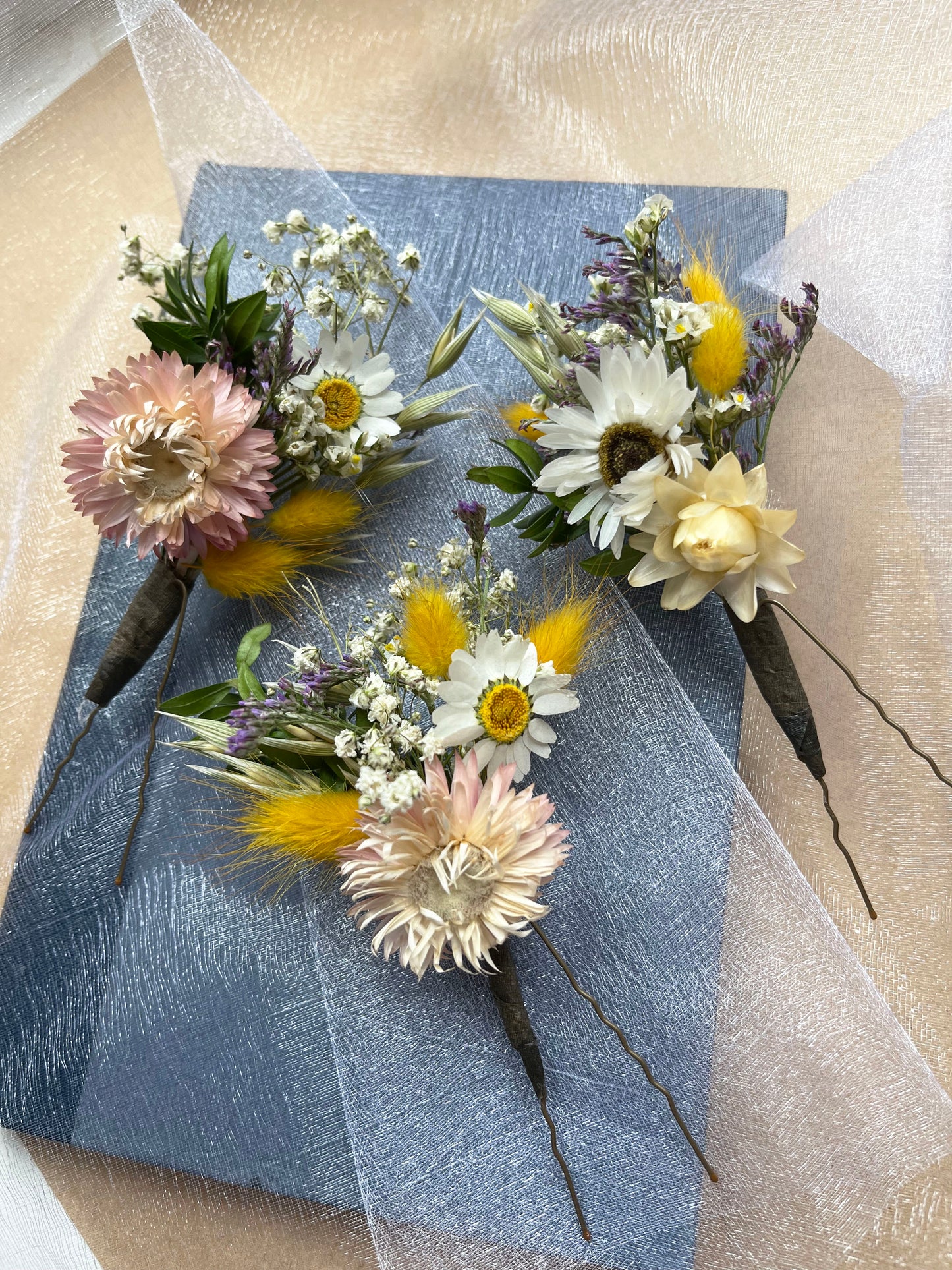 Dried Flower Hair Pieces For Wedding Baptism Birthday Party