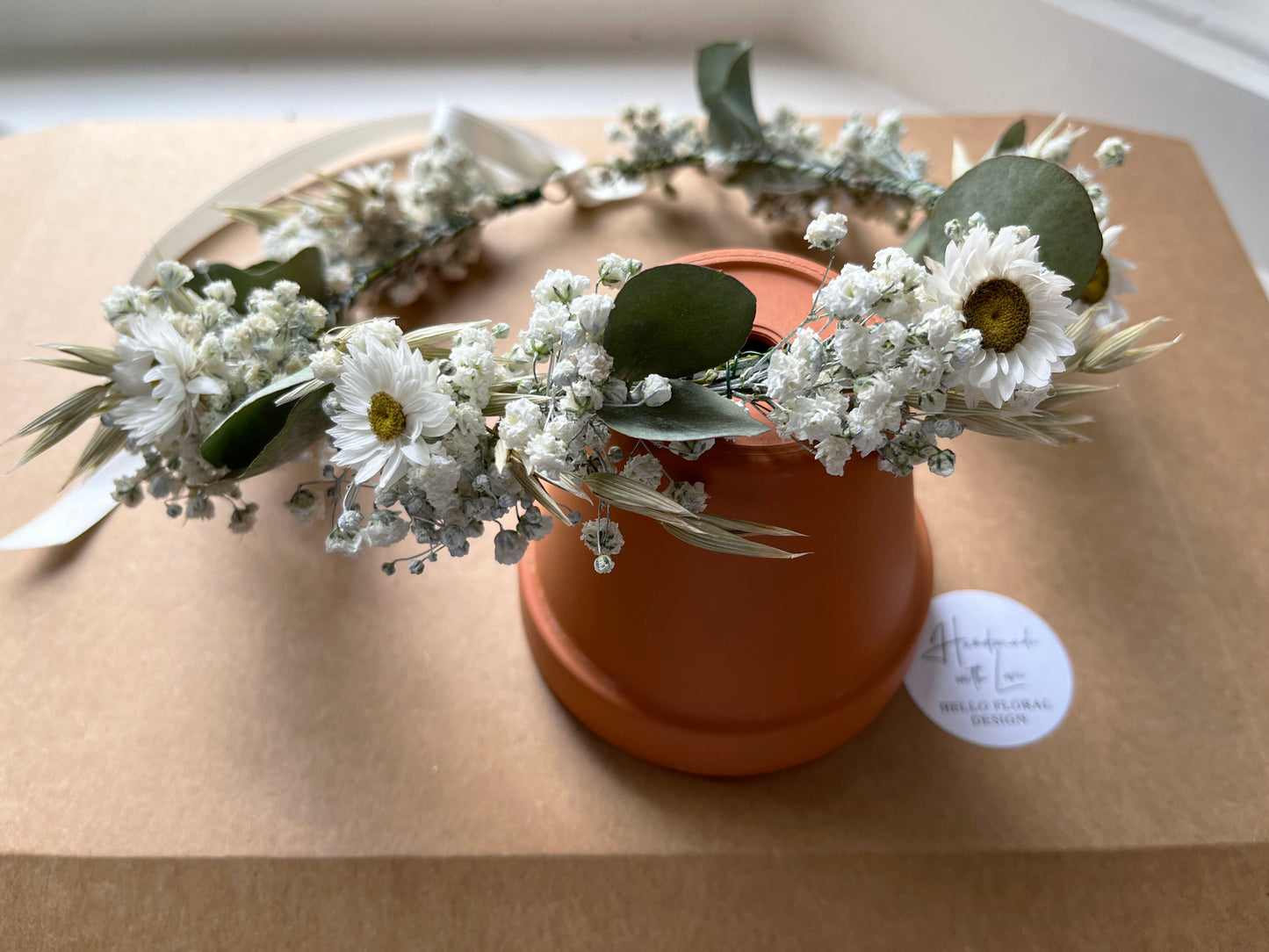 Dried Meadow Flowers Crown and Buttonhole