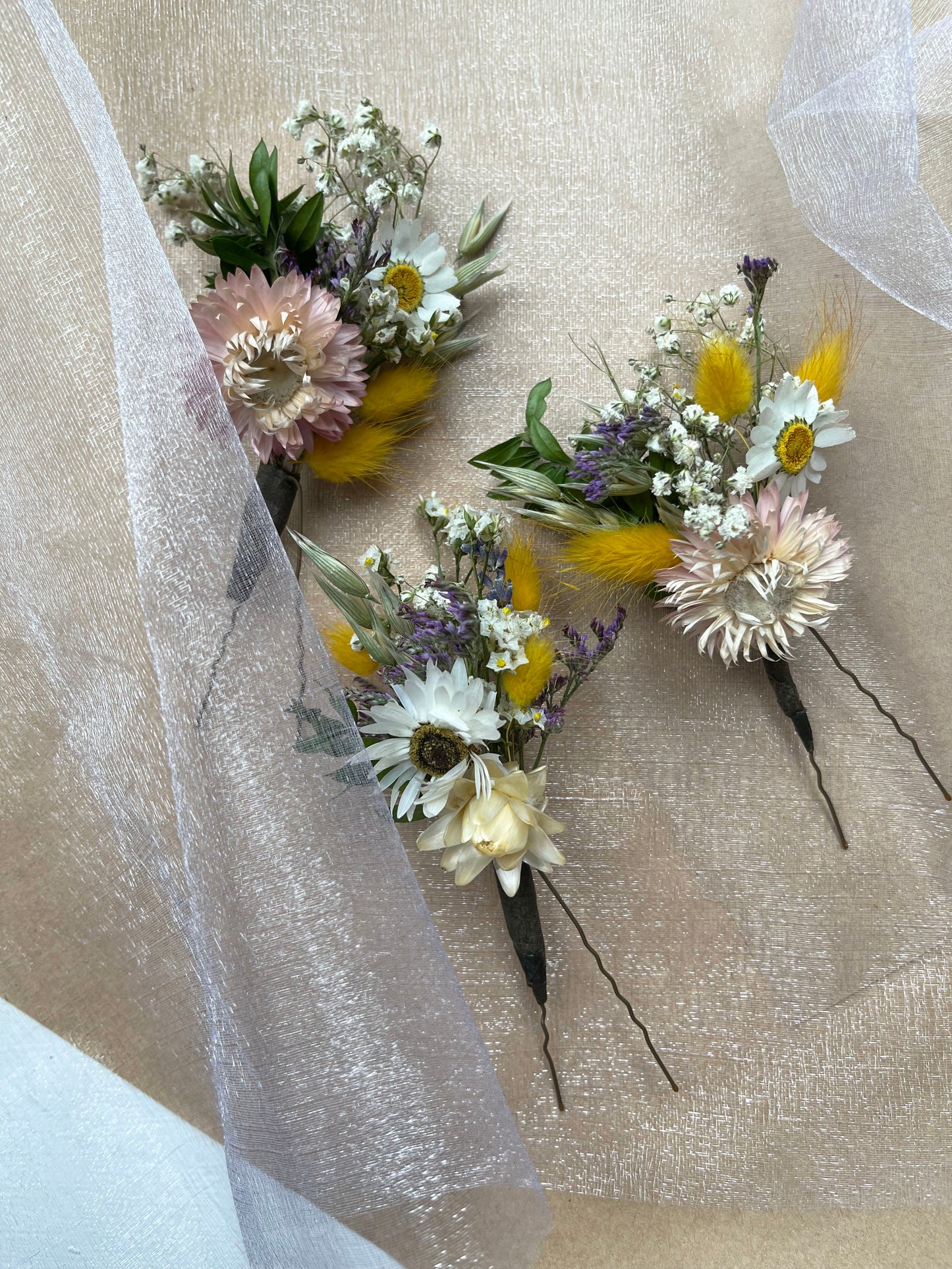 Dried Flower Hair Pieces For Wedding Baptism Birthday Party