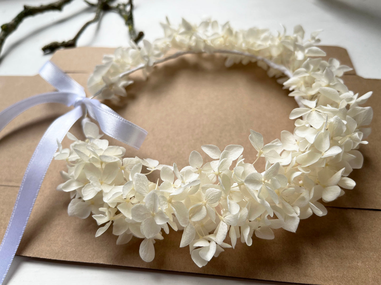 Everlasting White Flower Crown