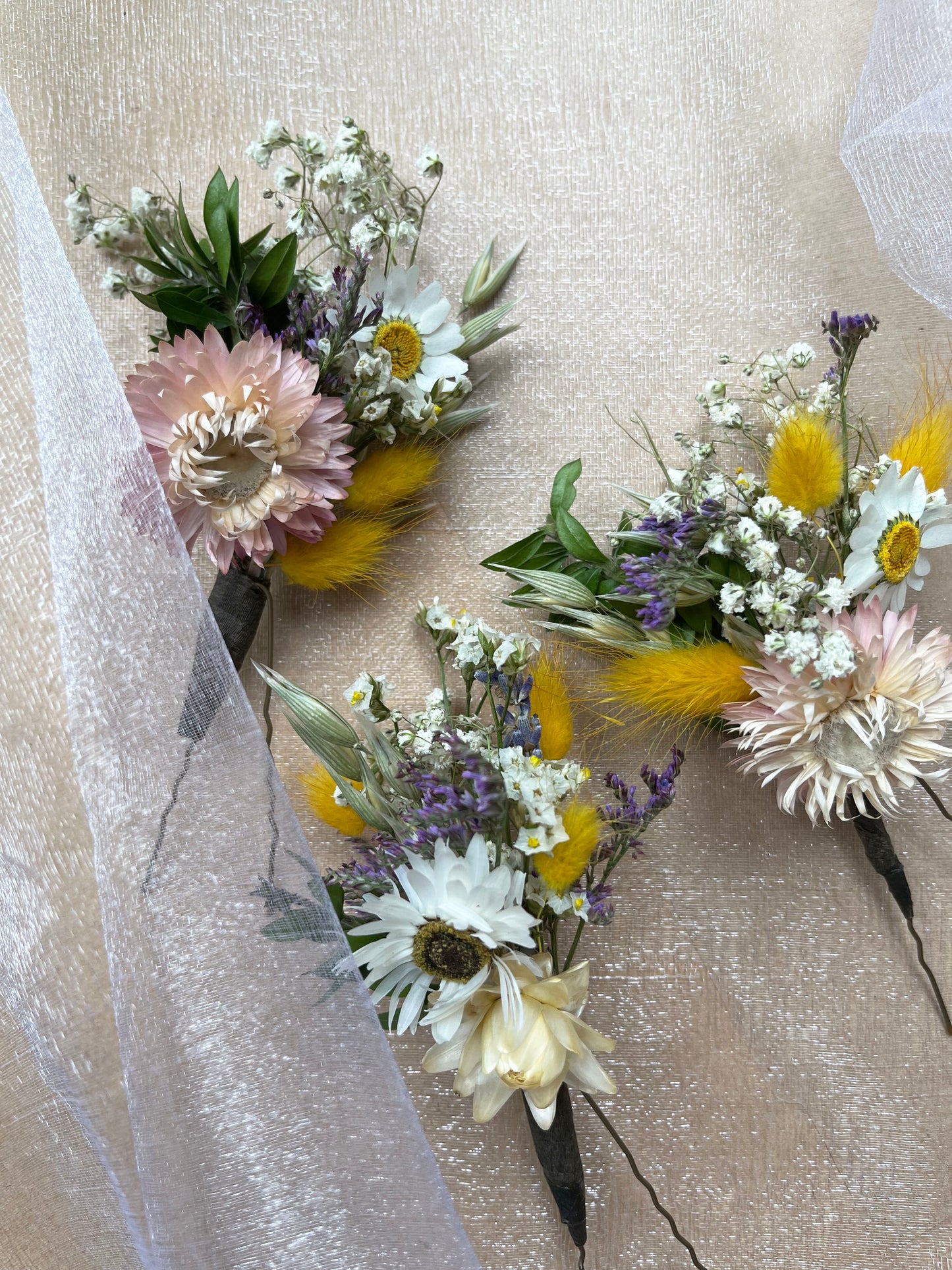 Dried Flower Hair Pieces For Wedding Baptism Birthday Party