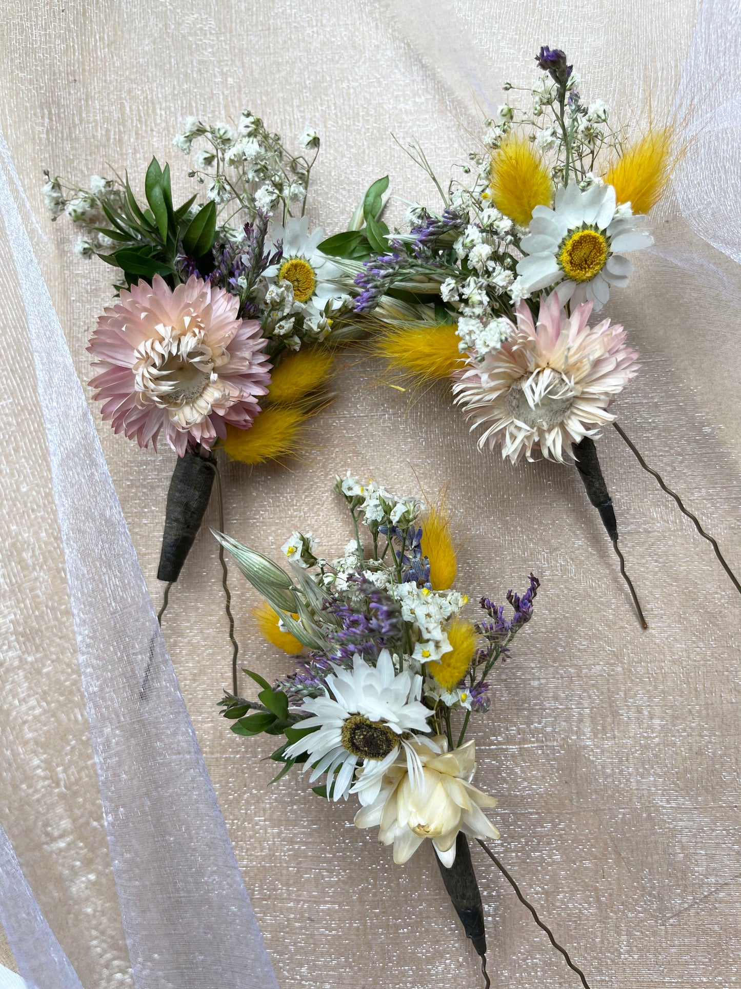 Dried Flower Hair Pieces For Wedding Baptism Birthday Party