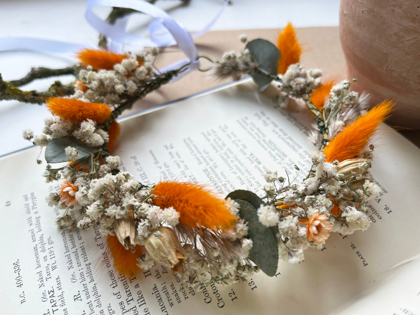 Orange Dried Flower Crown