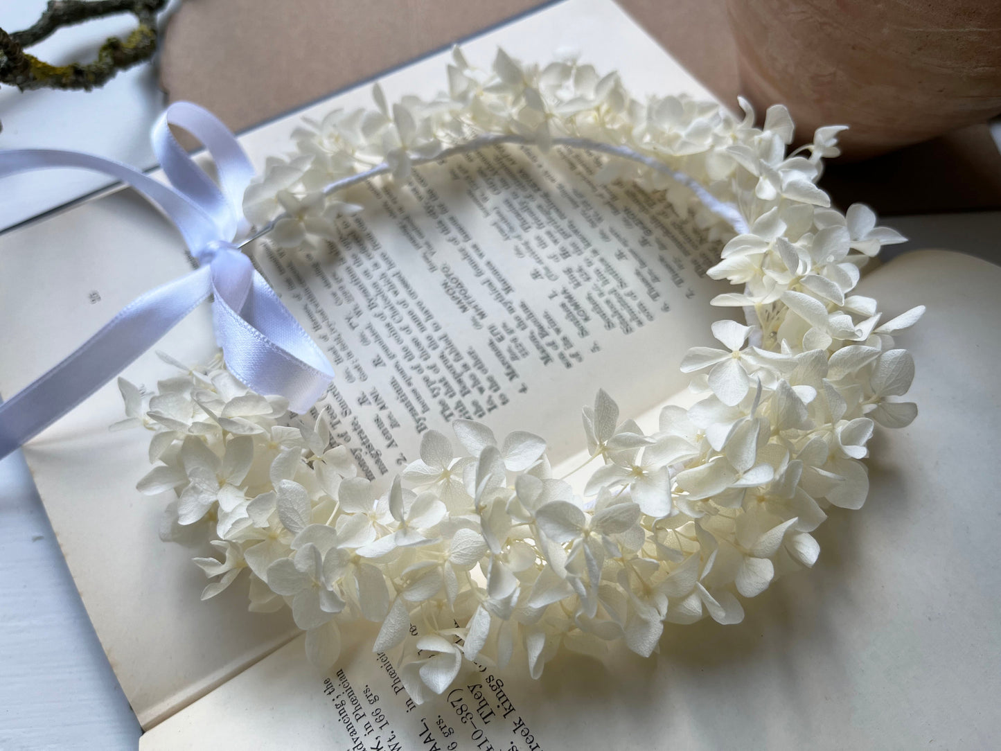 Everlasting White Flower Crown