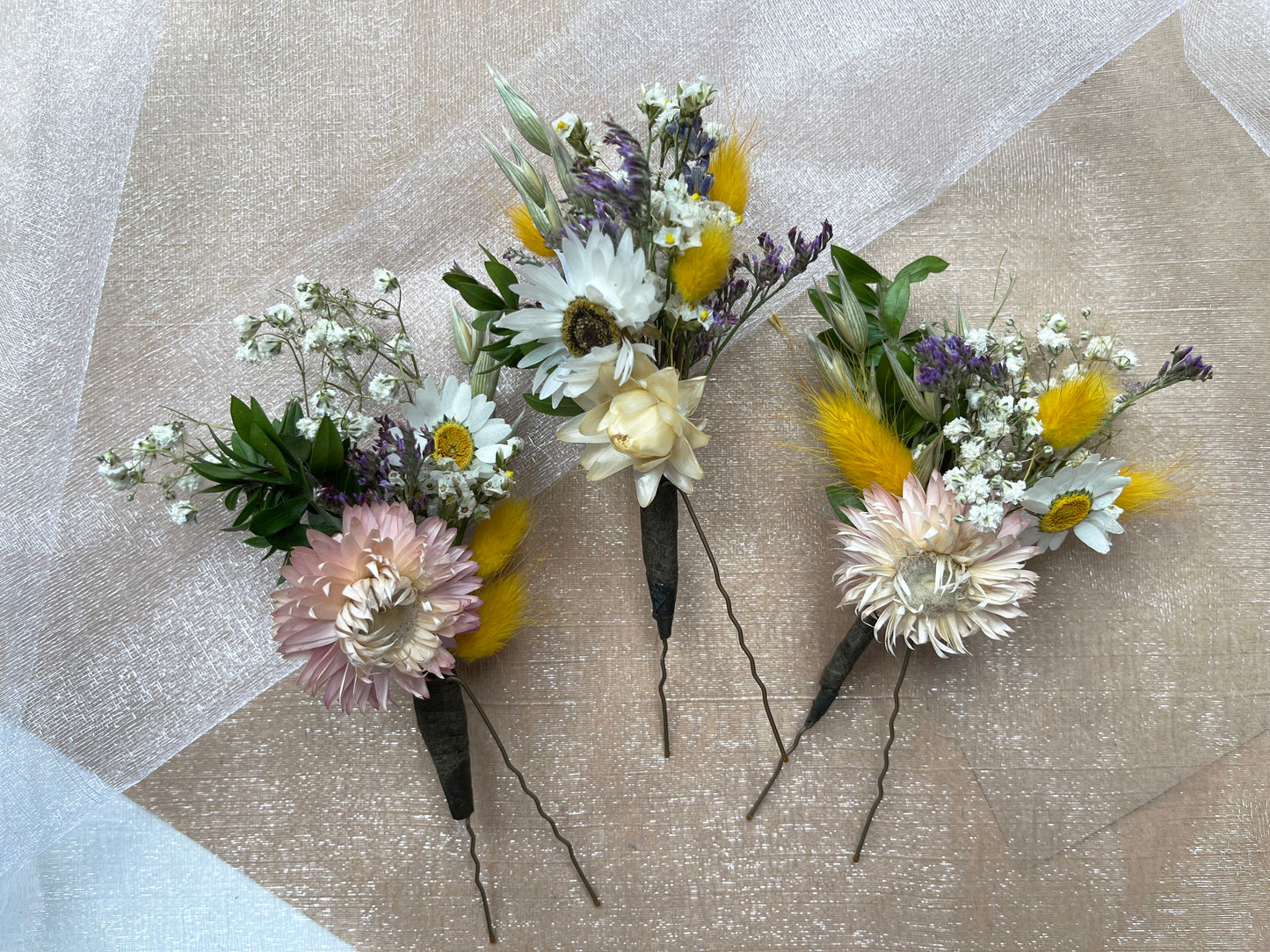 Dried Flower Hair Pieces For Wedding Baptism Birthday Party