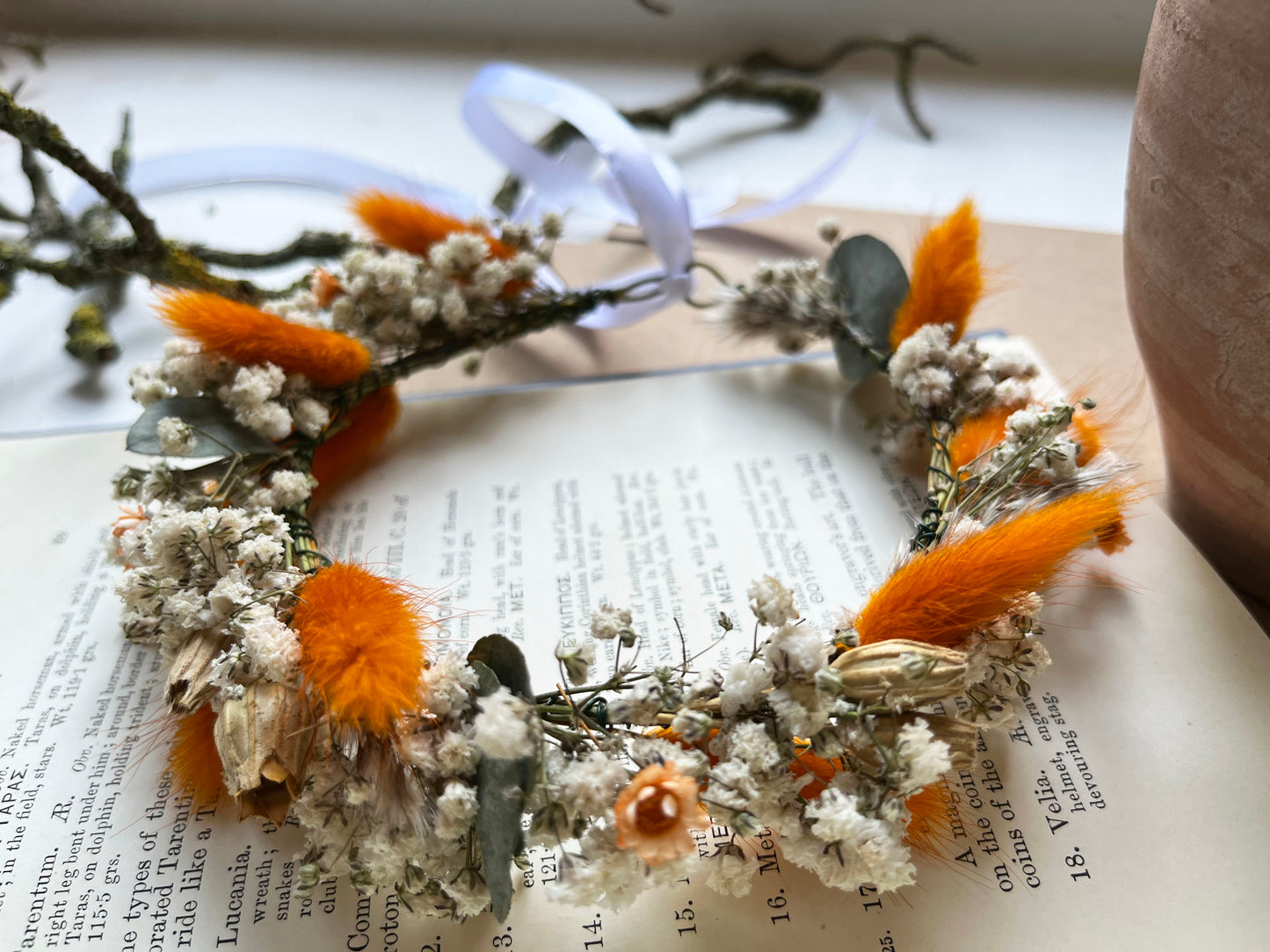 Orange Dried Flower Crown