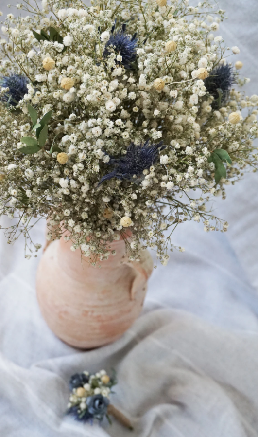 Rustic Gypsophila Eucalyptus Bridal Bouquet Set