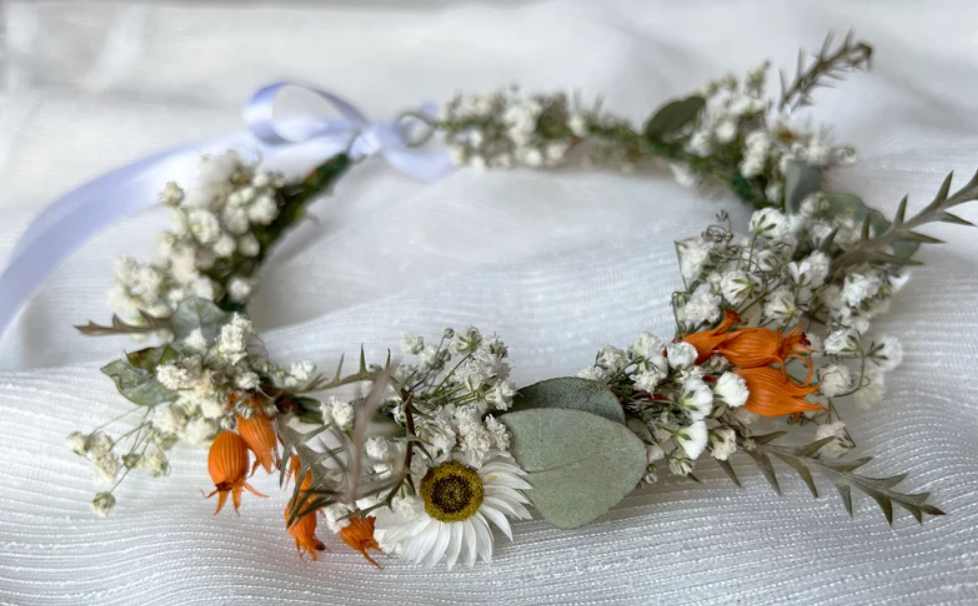 Boho Style Gypsophila and Daisy Flower Crown