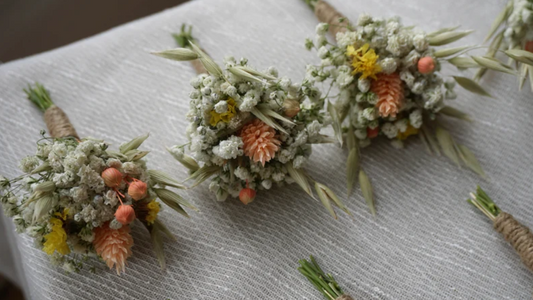 Natural Dried Flower Buttonhole for Groom