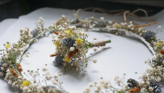 Rustic Dried Wild Flowers Crown