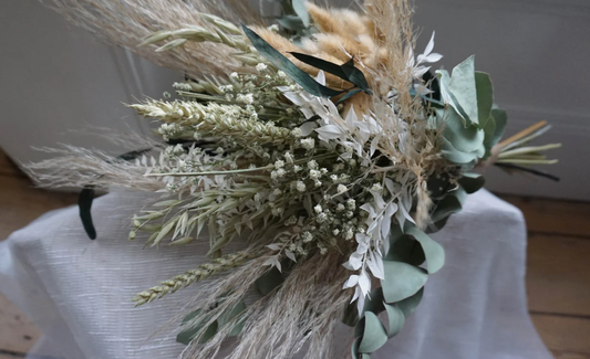 Mix of Rustic Dried Wild Flowers Bridal Bouquet Set