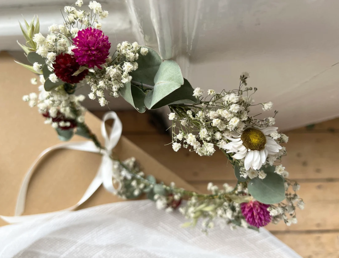 Romantic Dried Wild Flower Bridal and Bridesmaid Crown