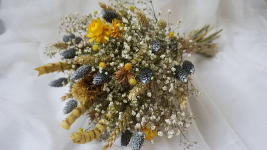 Cottage Core Style Dried Flower Bridal Bouquet Set