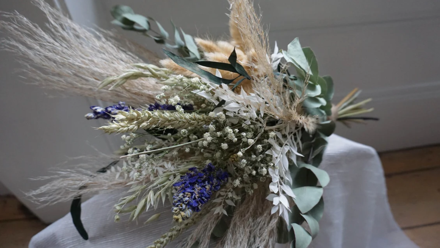 Dried Wild Dried Flowers Bridal Bouquet Set