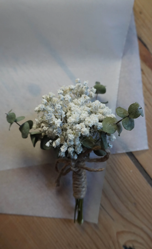 Dried Gypsophila & Eucalyptus Buttonhole