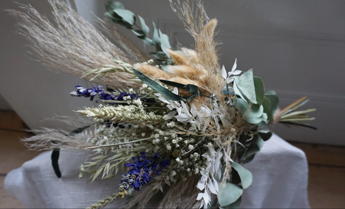 Dried Wild Dried Flowers Bridal Bouquet Set