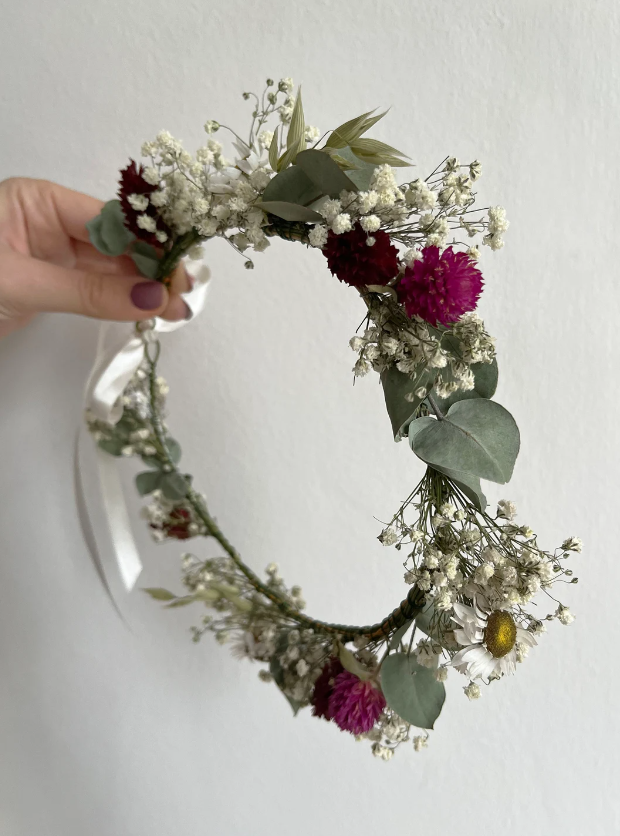 Romantic Dried Wild Flower Bridal and Bridesmaid Crown