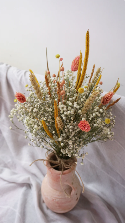 Natural Rustic Dried Flowers Bridal Bouquet Set