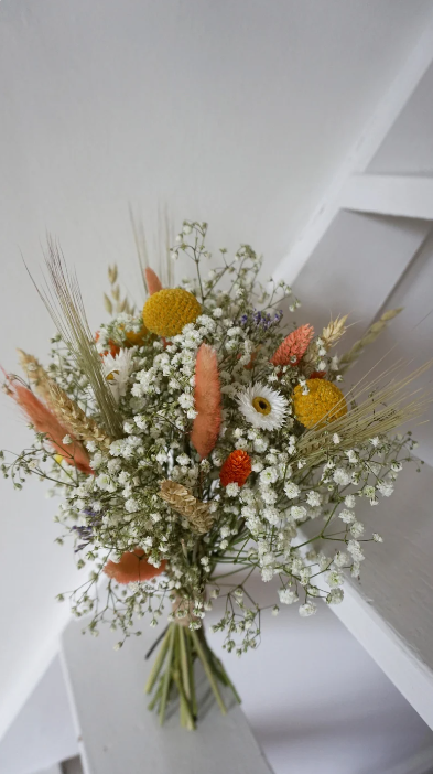 Dried Wild Flowers Bridal and Bridesmaid Bouquet Set