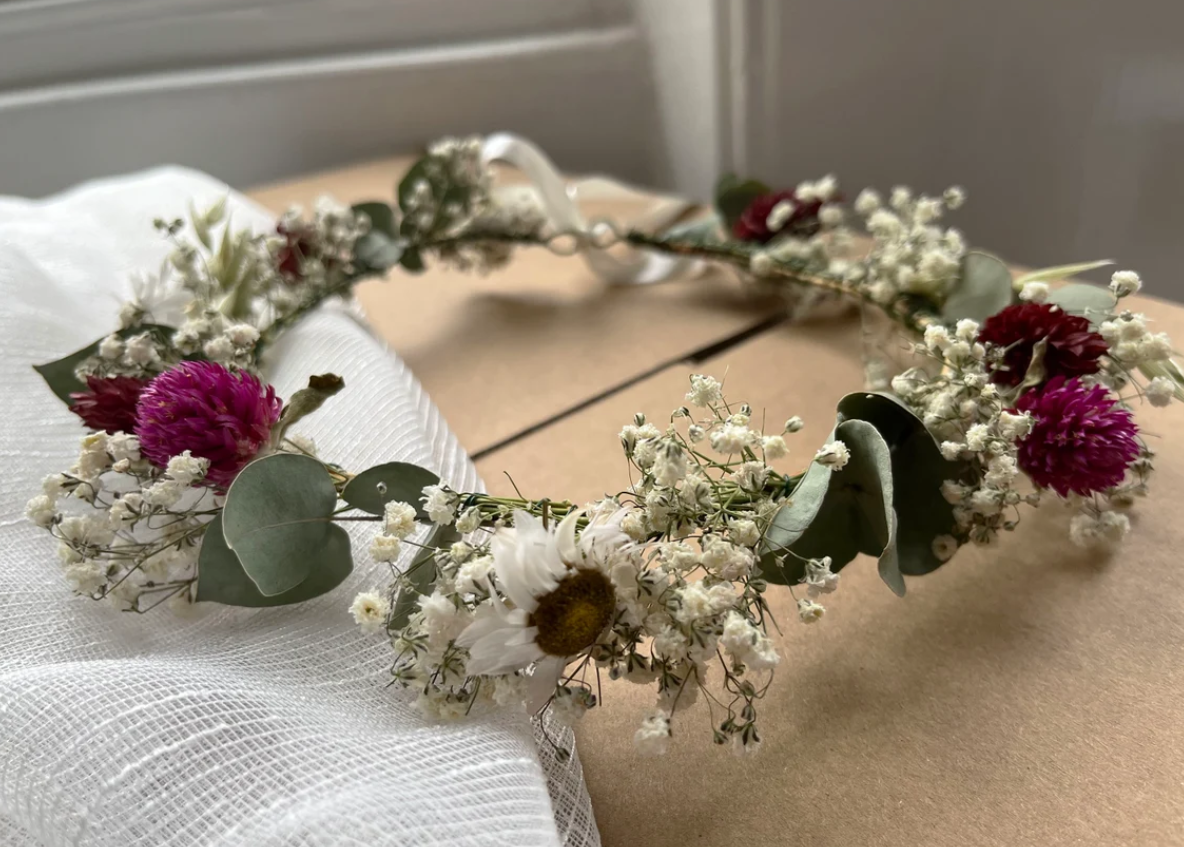 Romantic Dried Wild Flower Bridal and Bridesmaid Crown