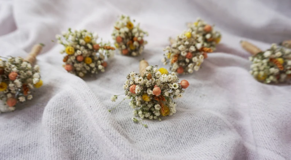 Rustic Dried Flower Buttonhole for Groom