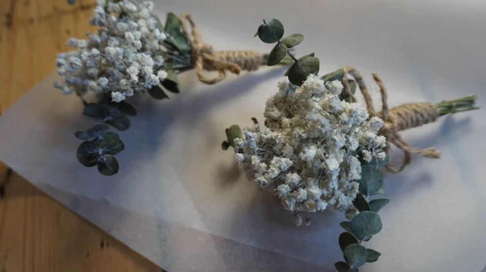 Dried Gypsophila & Eucalyptus Buttonhole