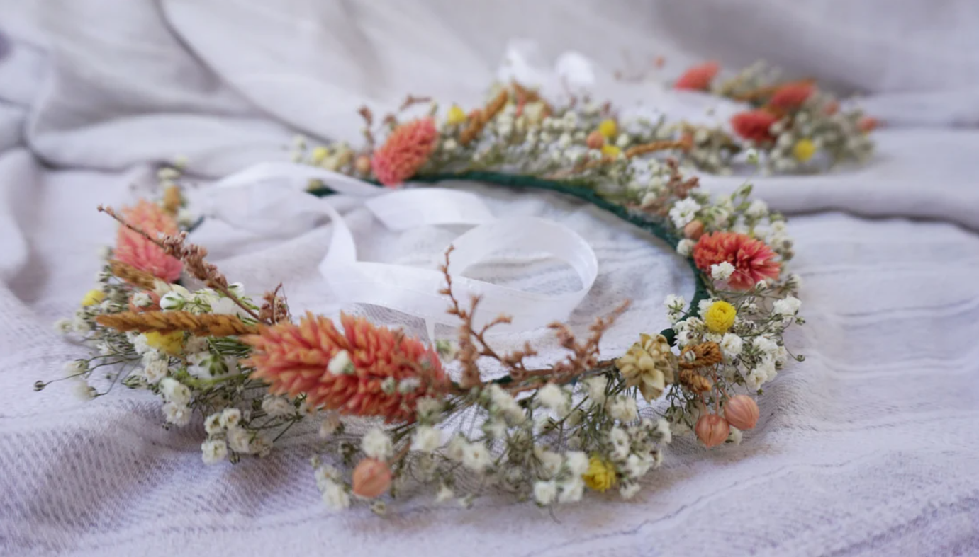 Natural Rustic Dried Flowers Bridal Bouquet Set