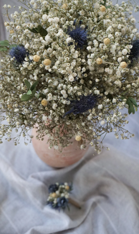 Rustic Gypsophila Eucalyptus Bridal Bouquet Set