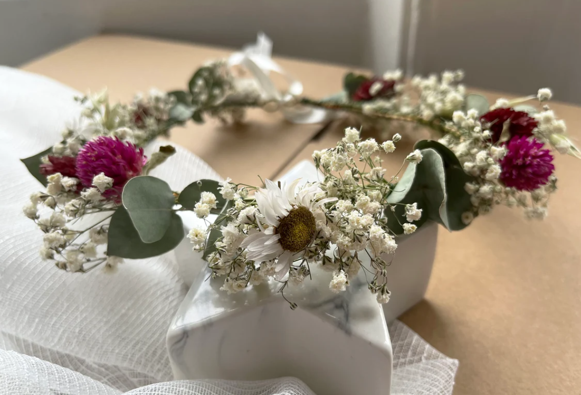 Romantic Dried Wild Flower Bridal and Bridesmaid Crown