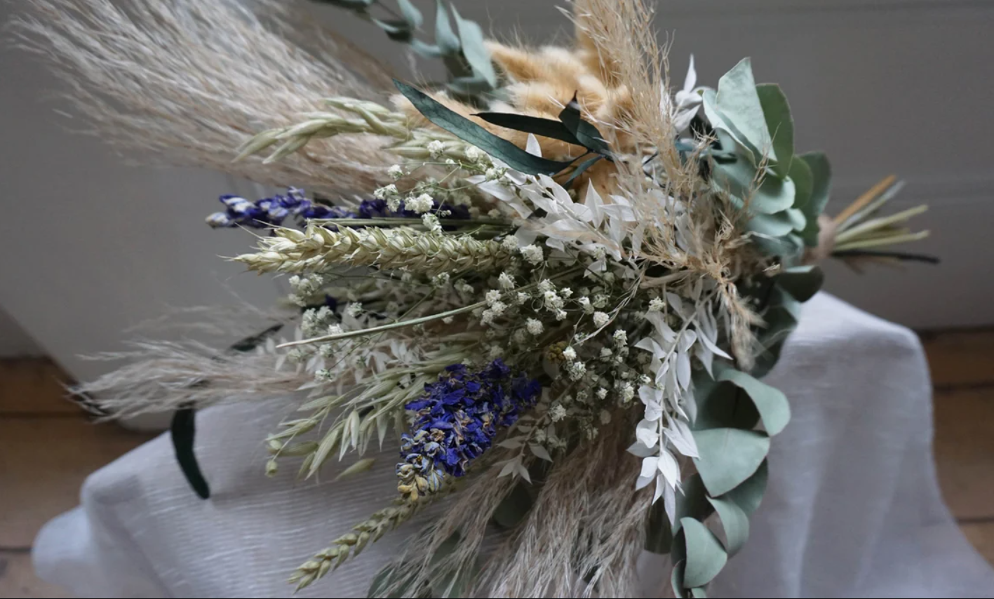 Dried Wild Dried Flowers Bridal Bouquet Set