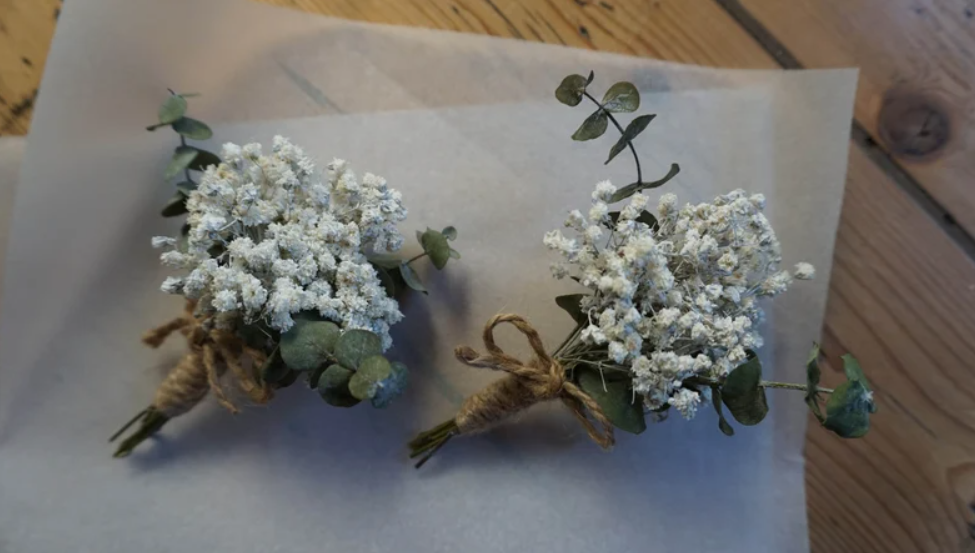 Dried Gypsophila & Eucalyptus Buttonhole