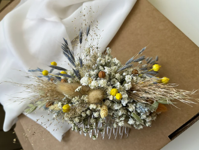 Rustic Dried Wild Flowers Crown