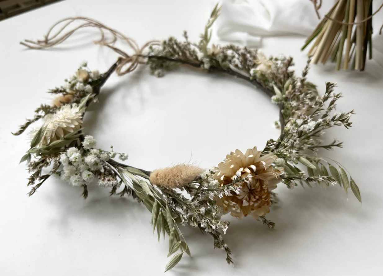 Boho Style Dried Flower Bridal Bouquet Set