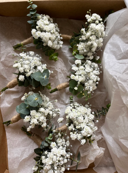 Dried Gypsophila & Eucalyptus Buttonhole