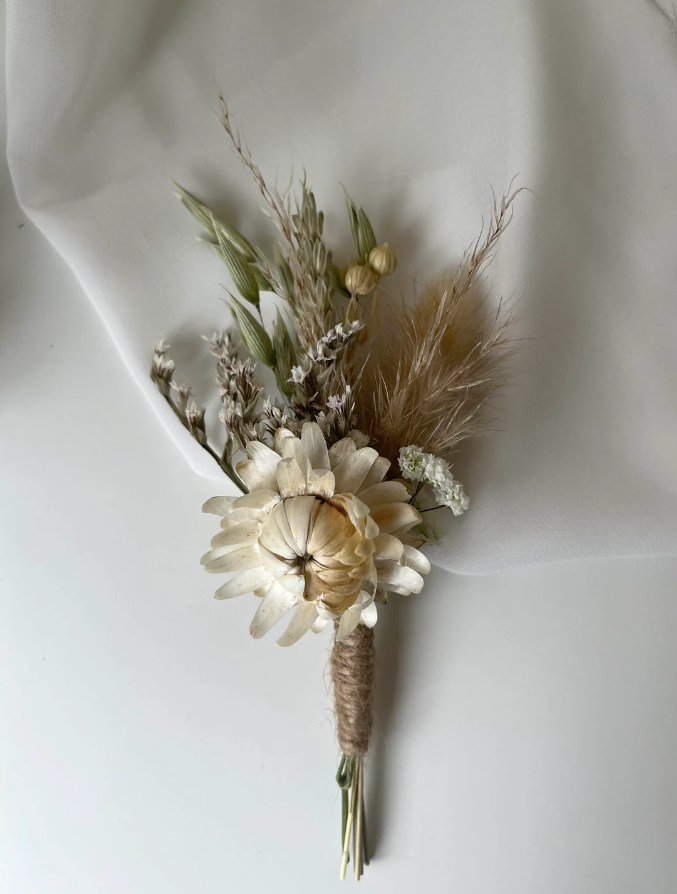 Boho Style Dried Flower Bridal Bouquet Set