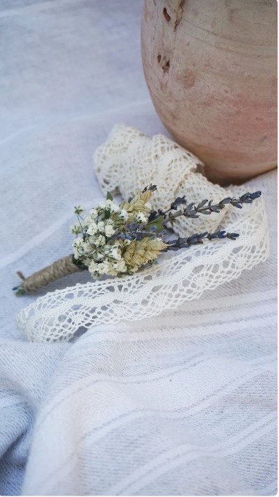 Vintage Dried Flower Bridal Bouquet Set