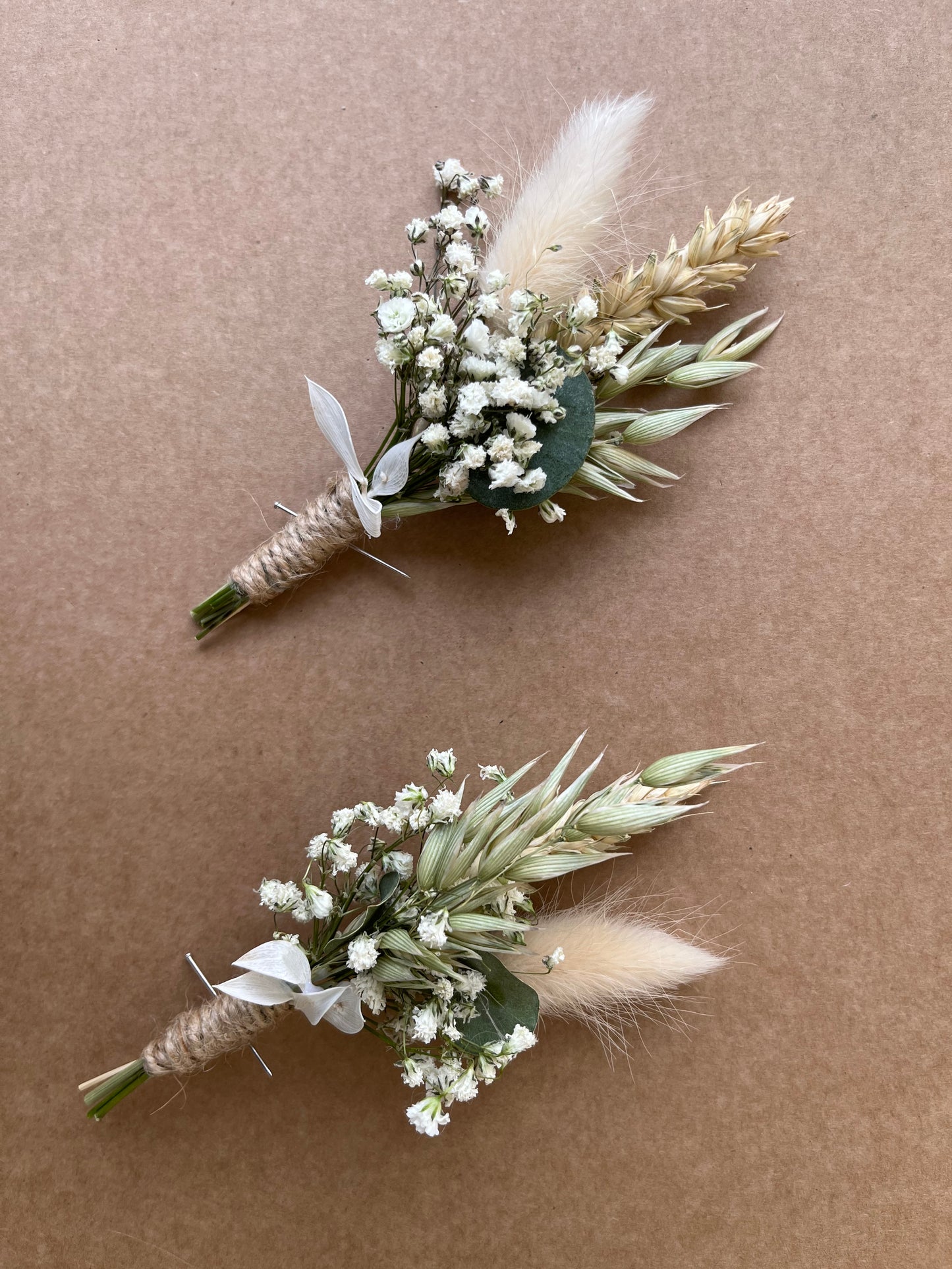 Rustic Dried Flower Buttonhole For Wedding Baptism Birthday