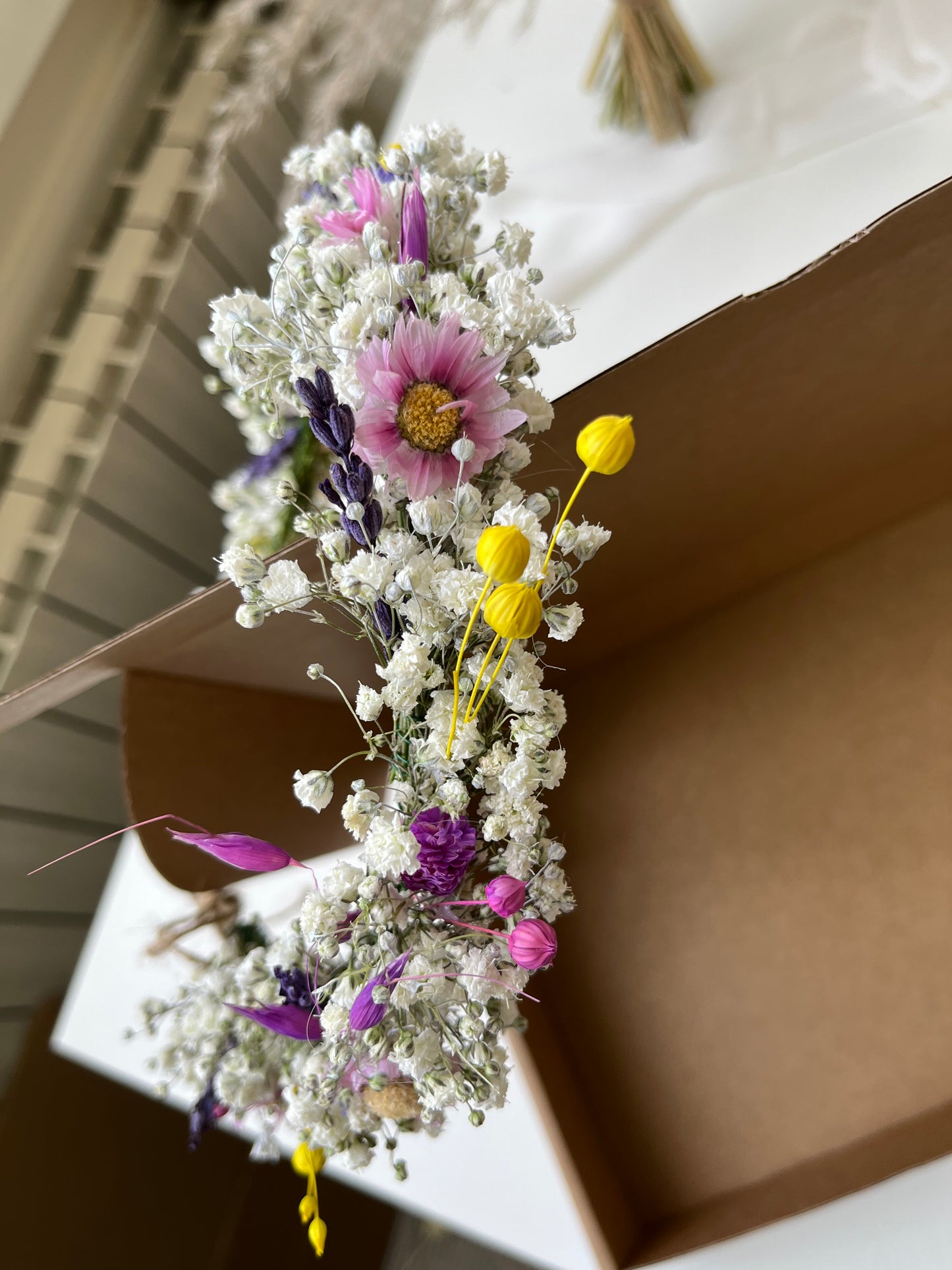 Dried Gypsophila and Wild Flower Crown