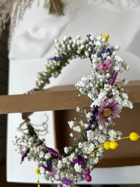 Dried Gypsophila and Wild Flower Crown