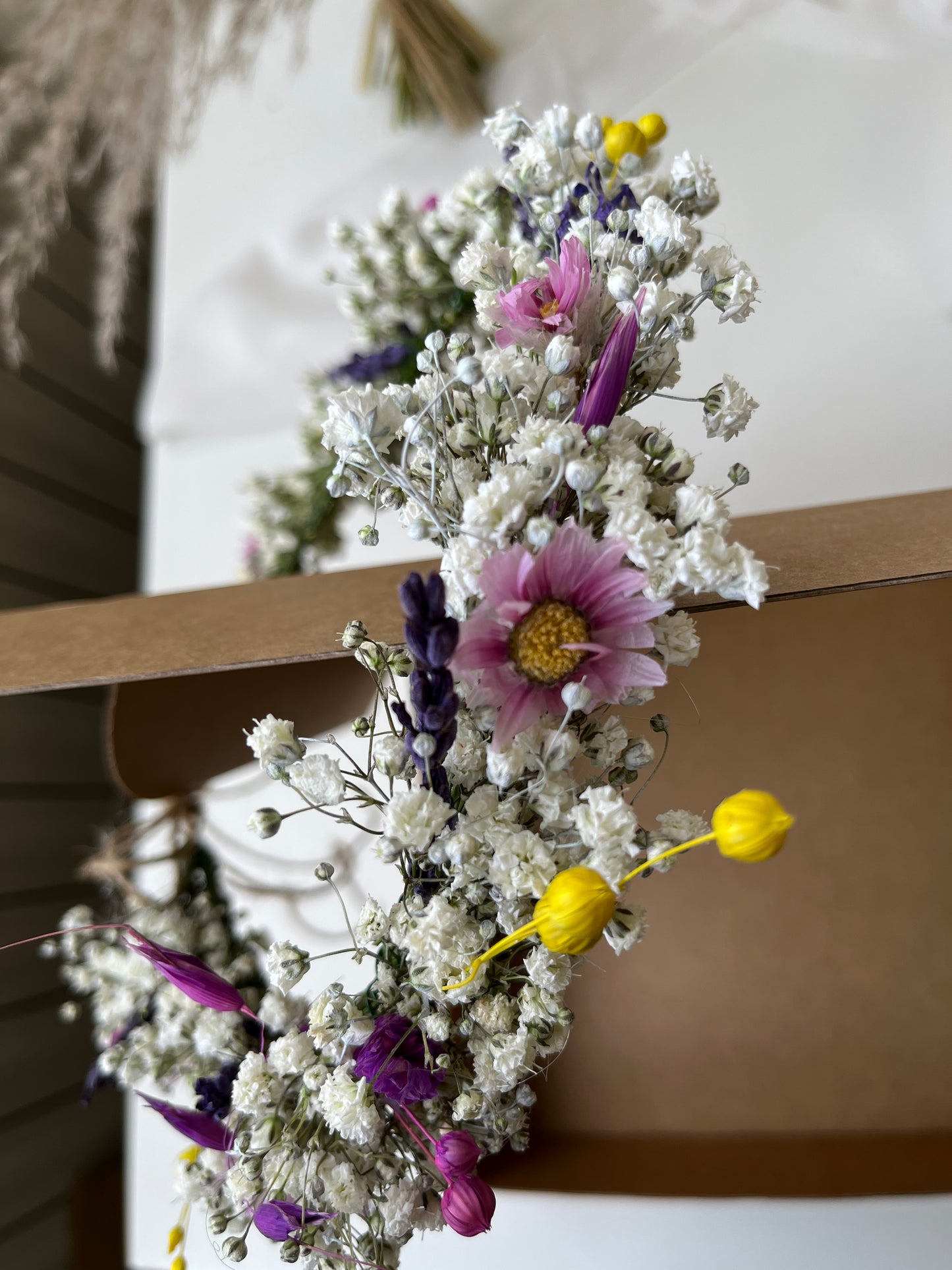 Dried Gypsophila and Wild Flower Crown