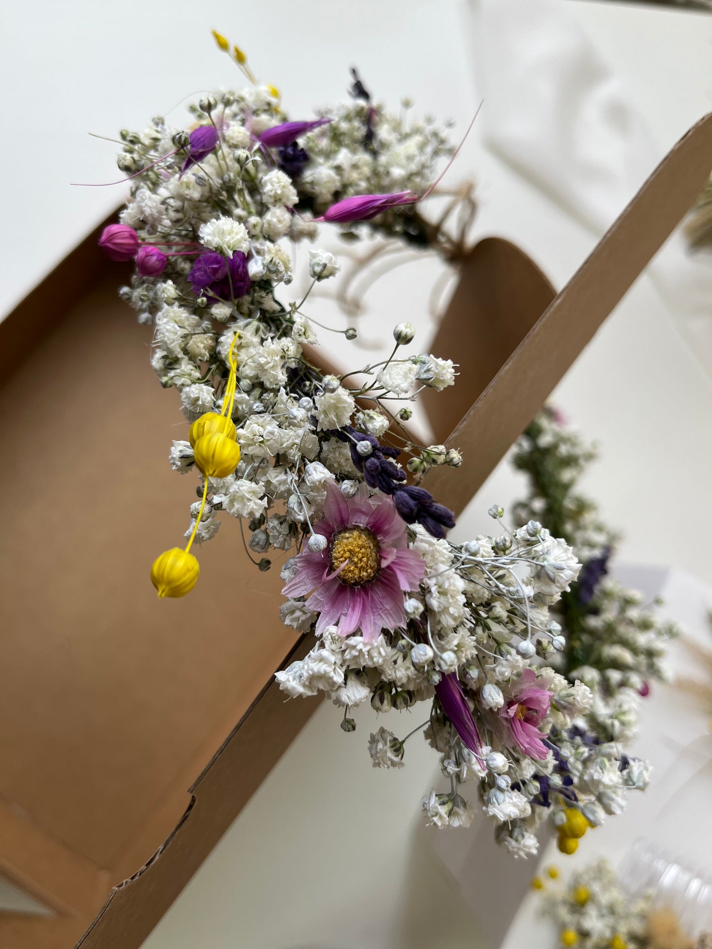 Dried Gypsophila and Wild Flower Crown