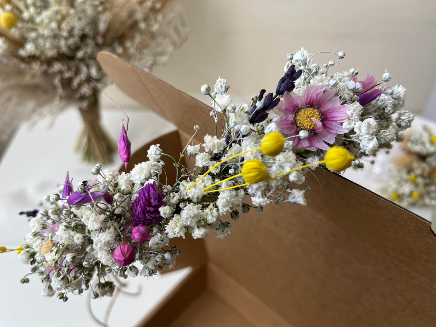 Dried Gypsophila and Wild Flower Crown