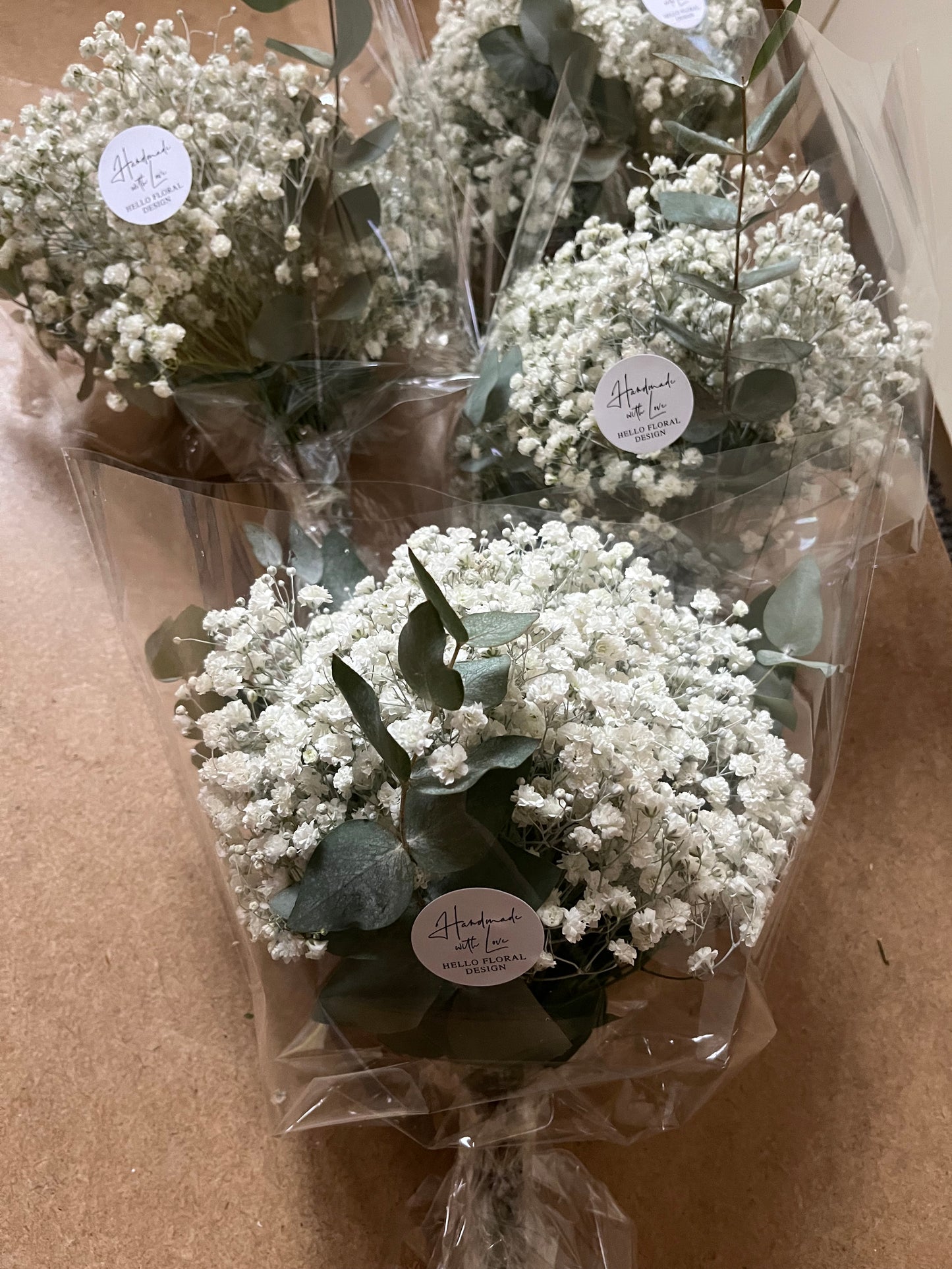 Eucalyptus Gypsophila Bridal and Bridesmaid Bouquet