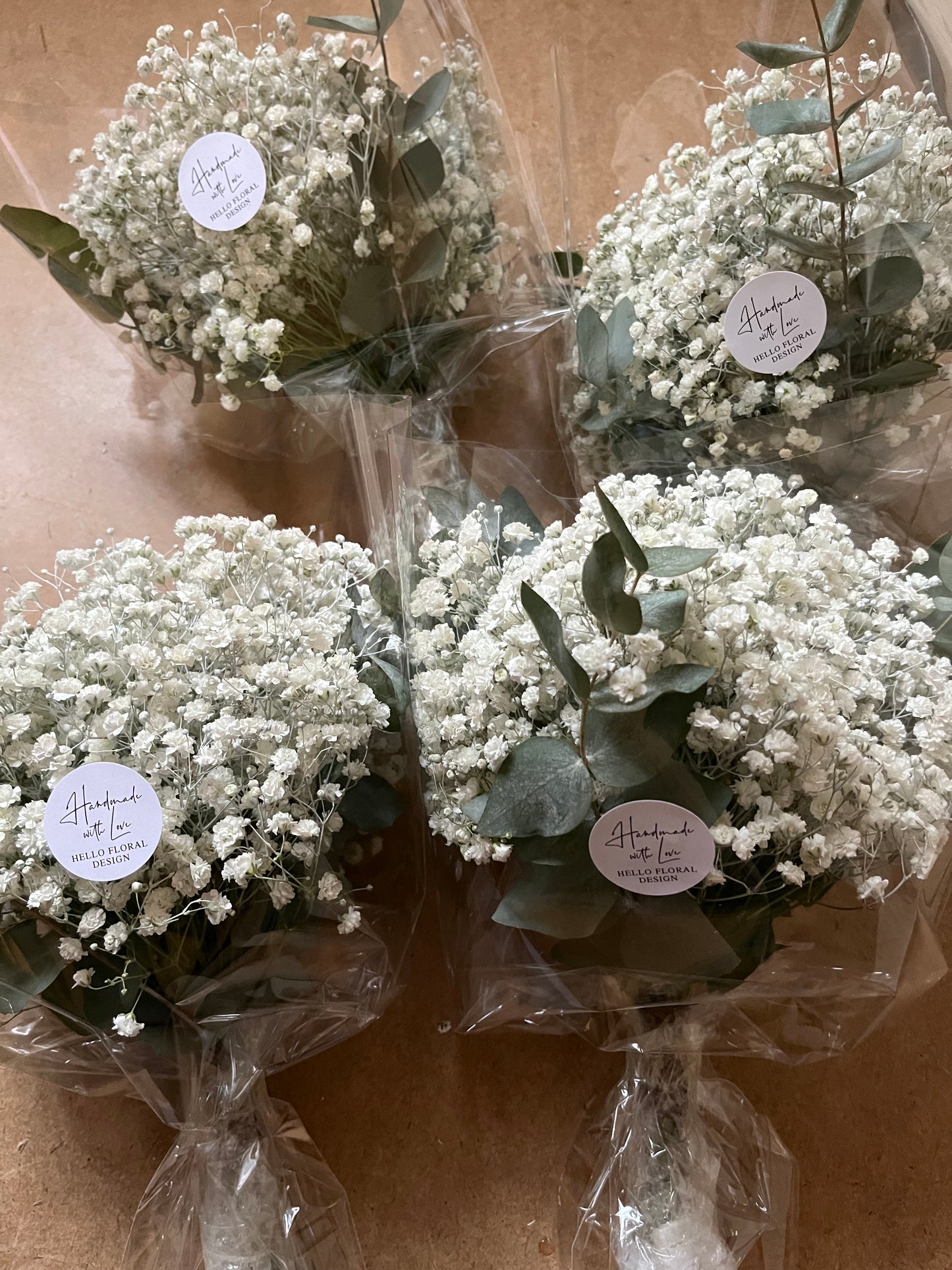 Eucalyptus Gypsophila Bridal and Bridesmaid Bouquet